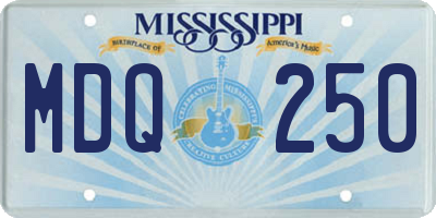 MS license plate MDQ250