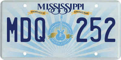 MS license plate MDQ252
