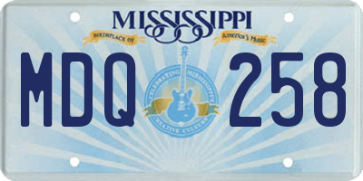 MS license plate MDQ258