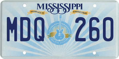 MS license plate MDQ260
