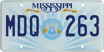 MS license plate MDQ263