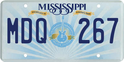MS license plate MDQ267