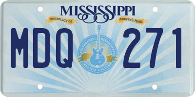 MS license plate MDQ271