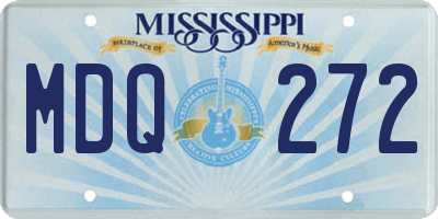 MS license plate MDQ272