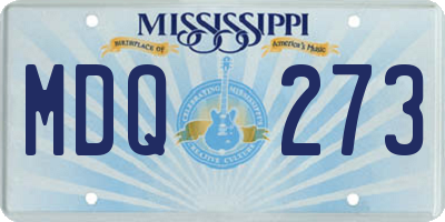 MS license plate MDQ273
