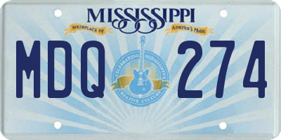 MS license plate MDQ274
