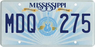 MS license plate MDQ275