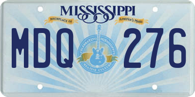 MS license plate MDQ276