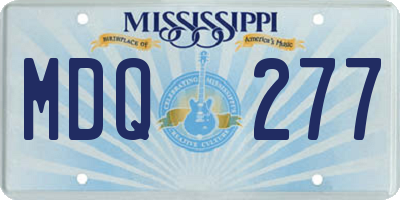 MS license plate MDQ277