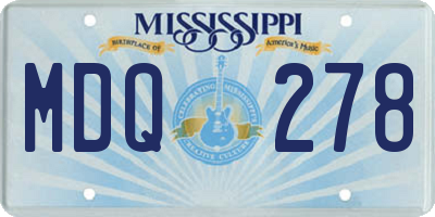 MS license plate MDQ278