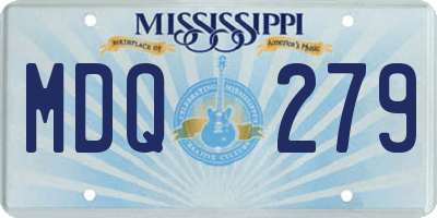 MS license plate MDQ279