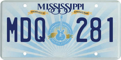 MS license plate MDQ281