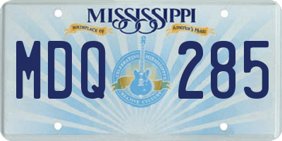 MS license plate MDQ285