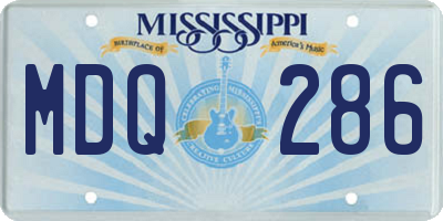 MS license plate MDQ286
