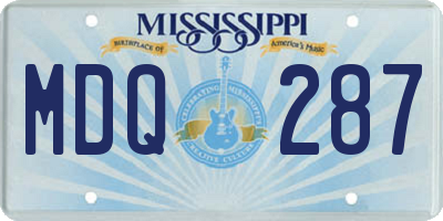 MS license plate MDQ287