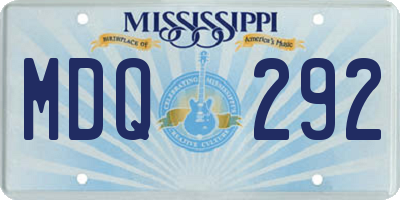 MS license plate MDQ292