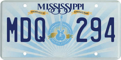 MS license plate MDQ294