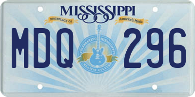 MS license plate MDQ296