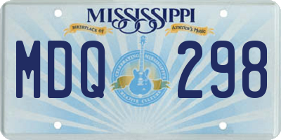 MS license plate MDQ298