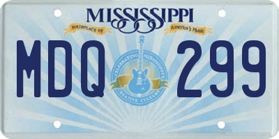 MS license plate MDQ299