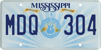 MS license plate MDQ304