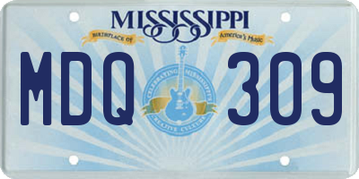 MS license plate MDQ309