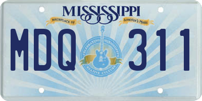 MS license plate MDQ311