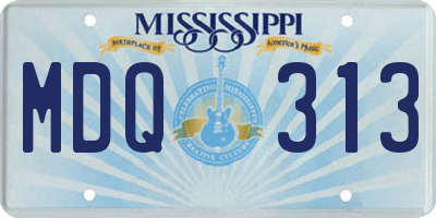 MS license plate MDQ313