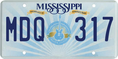 MS license plate MDQ317