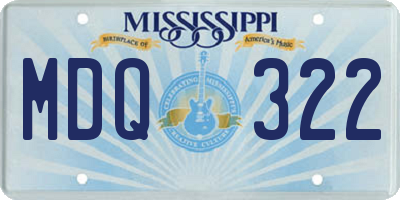 MS license plate MDQ322