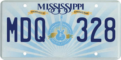 MS license plate MDQ328