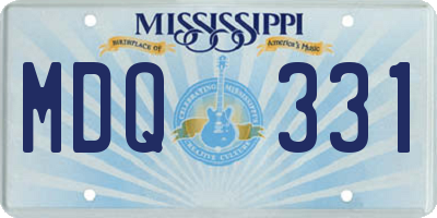 MS license plate MDQ331