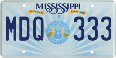 MS license plate MDQ333