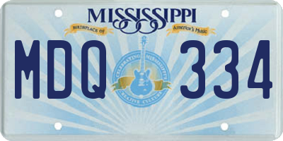 MS license plate MDQ334