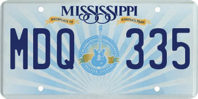 MS license plate MDQ335