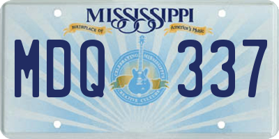 MS license plate MDQ337
