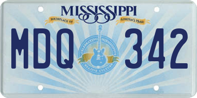 MS license plate MDQ342