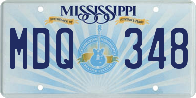 MS license plate MDQ348
