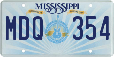 MS license plate MDQ354