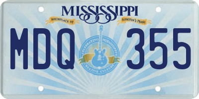 MS license plate MDQ355