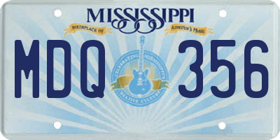 MS license plate MDQ356