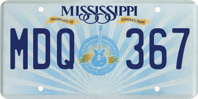 MS license plate MDQ367