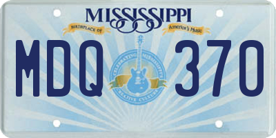 MS license plate MDQ370