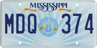 MS license plate MDQ374