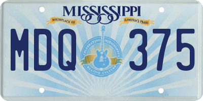 MS license plate MDQ375