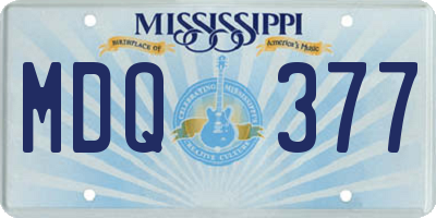 MS license plate MDQ377
