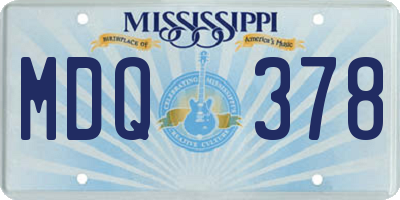 MS license plate MDQ378