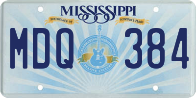 MS license plate MDQ384