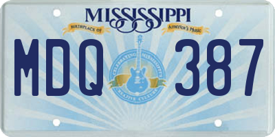 MS license plate MDQ387