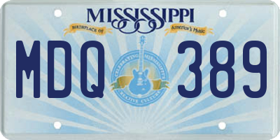 MS license plate MDQ389